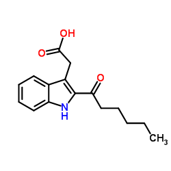 (2-Hexanoyl-1H-indol-3-yl)acetic acid结构式