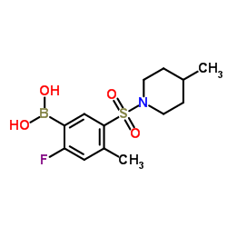 (2-fluoro-4-methyl-5-((4-methylpiperidin-1-yl)sulfonyl)phenyl)boronic acid picture