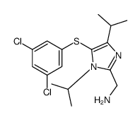 [5-(3,5-dichlorophenyl)sulfanyl-1,4-di(propan-2-yl)imidazol-2-yl]methanamine结构式