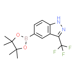 5-(4,4,5,5-Tetramethyl-1,3,2-dioxaborolan-2-yl)-3-(trifluoromethyl)-1H-indazole结构式