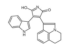 3-(5,6-dihydro-4H-pyrrolo[3,2,1-ij]quinolin-1-yl)-4-(1H-indol-3-yl)pyrrole-2,5-dione结构式