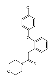 2-(2-(4-chlorophenoxy)phenyl)-1-morpholinoethanethione结构式