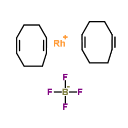 双(1,5-环辛二烯)四氟硼酸铑(I)结构式