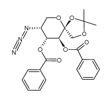 5-azideo-3,4-di-O-benzoyl-5-deoxy-1,2-O-isopropylidene-β-L-sorbopyranose Structure