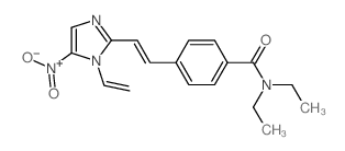 4-[2-(1-ethenyl-5-nitro-imidazol-2-yl)ethenyl]-N,N-diethyl-benzamide structure