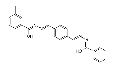 3-methyl-N-[(E)-[4-[(E)-[(3-methylbenzoyl)hydrazinylidene]methyl]phenyl]methylideneamino]benzamide Structure