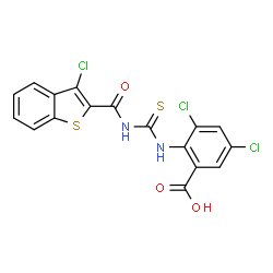 3,5-DICHLORO-2-[[[[(3-CHLOROBENZO[B]THIEN-2-YL)CARBONYL]AMINO]THIOXOMETHYL]AMINO]-BENZOIC ACID picture