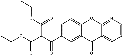 (5-oxo-5H-chromeno(2,3-b)pyridine-7-carbonyl)-malonic acid diethyl ester结构式