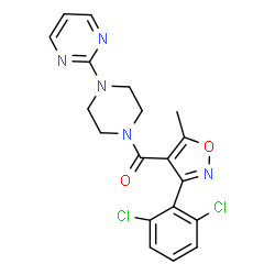 3-(2,6-DICHLOROPHENYL)-5-METHYLISOXAZOL-4-YL 4-PYRIMIDIN-2-YLPIPERAZINYL KETONE Structure