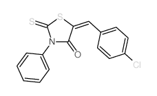 5-[(4-chlorophenyl)methylidene]-3-phenyl-2-sulfanylidene-thiazolidin-4-one结构式