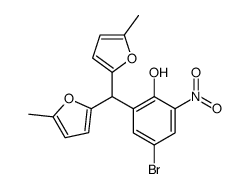 2-[bis(5-methylfuran-2-yl)methyl]-4-bromo-6-nitrophenol结构式