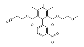 2-cyanoethyl 2-methoxyethyl 1,4-dihydro-2,6-dimethyl-4-(3-nitrophenyl)-pyridine-3,5-dicarboxylate Structure