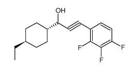 1-(trans-4-ethylcyclohexyl)-3-(2,3,4-trifluorophenyl)-2-propyne-1-ol结构式