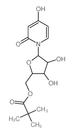 2(1H)-Pyridinone, 1-[5-O-(2, 2-dimethyl-1-oxopropyl)-.beta.-D-ribofuranosyl]-4-hydroxy- Structure