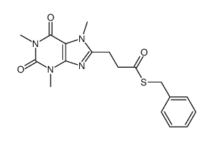 3-(1,3,7-trimethyl-2,6-dioxo-2,3,6,7-tetrahydro-1H-purin-8-yl)-thiopropionic acid S-benzyl ester结构式