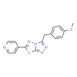 methyl 4-{[6-(4-pyridinyl)[1,2,4]triazolo[3,4-b][1,3,4]thiadiazol-3-yl]methyl}phenyl ether结构式