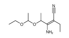 3-amino-4-(1-ethoxyethoxy)-2-ethylpent-2-enenitrile Structure