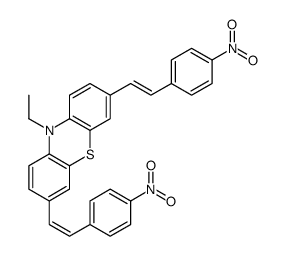 10-ethyl-3,7-bis[2-(4-nitrophenyl)ethenyl]phenothiazine结构式