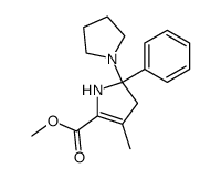 methyl 3-methyl-5-phenyl-5-(pyrrolidin-1-yl)-4,5-dihydro-1H-pyrrole-2-carboxylate结构式