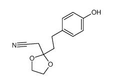 2-(2-(4-hydroxyphenethyl)-1,3-dioxolan-2-yl)acetonitrile结构式