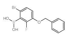 3-(苄氧基)-6-溴-2-氟苯基硼酸结构式