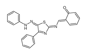 6-[[[4-phenyl-5-(phenylhydrazinylidene)-1,3-thiazol-2-ylidene]amino]methylidene]cyclohexa-2,4-dien-1-one Structure