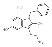 1H-Indol-5-ol,3-(2-aminoethyl)-2-methyl-1-(phenylmethyl)-, hydrochloride (1:1) Structure