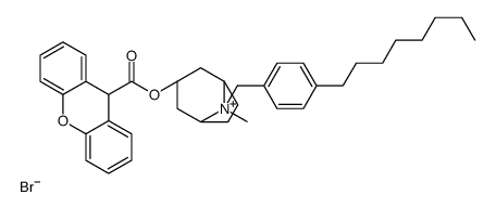 [(1S,5R)-8-methyl-8-[(4-octylphenyl)methyl]-8-azoniabicyclo[3.2.1]octan-3-yl] 9H-xanthene-9-carboxylate,bromide结构式