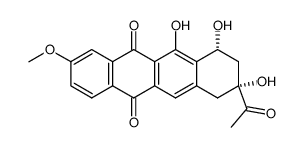 acetyl-2 trihydroxy-2α,4α,5 methoxy-8 tetrahydro-1,2,3,4 naphtacenedione-6,11 Structure