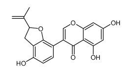 5,7-dihydroxy-3-(4-hydroxy-2-prop-1-en-2-yl-2,3-dihydro-1-benzofuran-7-yl)chromen-4-one Structure