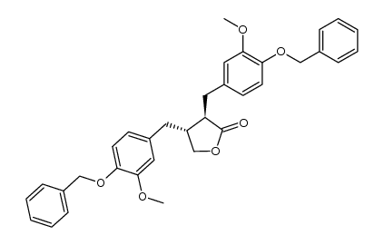 (3R,4R)-3,4-bis(4-benzyloxy-3-methoxybenzyl)dihydrofuran-2(3H)-one Structure