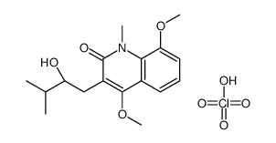 3-[(2R)-2-hydroxy-3-methylbutyl]-4,8-dimethoxy-1-methylquinolin-2-one,perchloric acid Structure