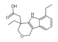 4,6-diethyl-1,3,4,5-tetrahydropyrano(4,3-b)indole-4-acetic acid structure