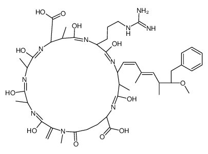 (5R,8S,11R,15R,18S,19S,22R)-15-[3-(diaminomethylideneamino)propyl]-18-[(1E,3E,5S,6S)-6-methoxy-3,5-dimethyl-7-phenylhepta-1,3-dienyl]-1,5,8,12,19-pentamethyl-2-methylidene-3,6,9,13,16,20,25-heptaoxo-1,4,7,10,14,17,21-heptazacyclopentacosane-11,22-dicarbox Structure