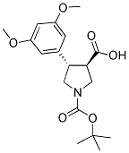 BOC-(TRANS)-4-(3,5-DIMETHOXY-PHENYL)-PYRROLIDINE-3-CARBOXYLIC ACID structure