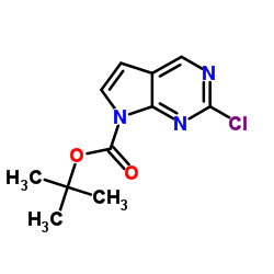 2-氯-7-叔丁氧羰基-7H-吡咯[2,3-D]嘧啶结构式