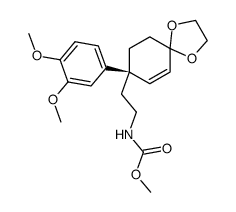 methyl (R)-(2-(8-(3,4-dimethoxyphenyl)-1,4-dioxaspiro[4.5]dec-6-en-8-yl)ethyl)carbamate结构式