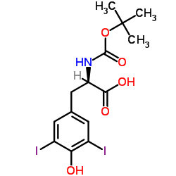 N-(tert-butoxycarbonyl)-3,5-diiodo-D-tyrosine Structure