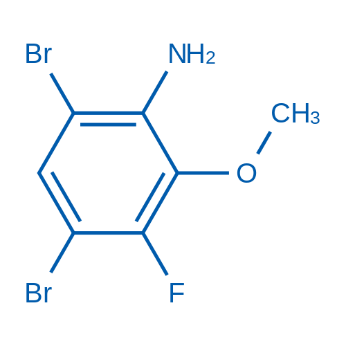 4,6-二溴-3-氟-2-甲氧基苯胺结构式