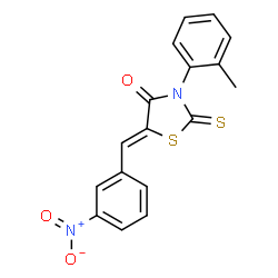 (Z)-5-(3-nitrobenzylidene)-2-thioxo-3-(o-tolyl)thiazolidin-4-one结构式