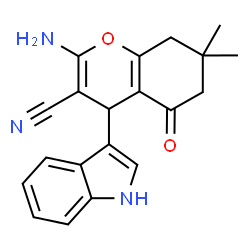 2-Amino-4-(1H-indol-3-yl)-7,7-dimethyl-5-oxo-5,6,7,8-tetrahydro-4H-chromene-3-carbonitrile Structure