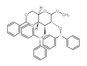 methyl 2,3-bis-o-diphenylphosphino-4,6-o-benzylideneglucopyranoside structure