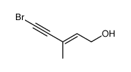 (E)-5-bromo-3-methyl-pent-2-en-4yn-1-ol结构式