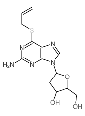 5-(2-amino-6-prop-2-enylsulfanyl-purin-9-yl)-2-(hydroxymethyl)oxolan-3-ol structure