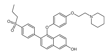 5-[4-(2-piperidin-1-yl-ethoxy)-phenoxy]-6-[4-(propane-1-sulfonyl)-phenyl]-naphthalen-2-ol Structure