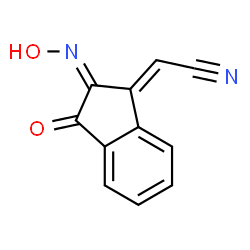 Acetonitrile, [2,3-dihydro-2-(hydroxyimino)-3-oxo-1H-inden-1-ylidene]- (9CI) Structure