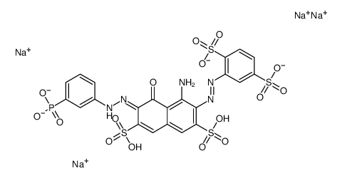 tetrasodium hydrogen 4-amino-3-[(2,5-disulphonatophenyl)azo]-5-hydroxy-6-[(m-phosphonatophenyl)azo]naphthalene-2,7-disulphonate结构式