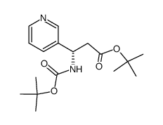 tert-butyl (S)-3-((tert-butoxycarbonyl)amino)-3-(pyridin-3-yl)propanoate Structure