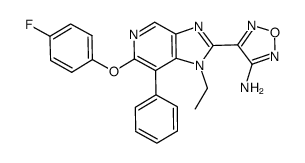 4-{1-ethyl-6-[(4-fluorophenyl)oxy]-7-phenyl-1H-imidazo[4,5-c]pyridin-2-yl}-furazan-3-amine Structure