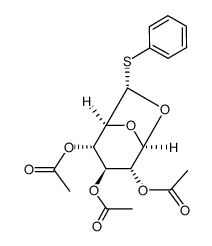 .beta.-D-Glucopyranose, 1,6-anhydro-6-C-(phenylthio)-, triacetate, (6S)- picture